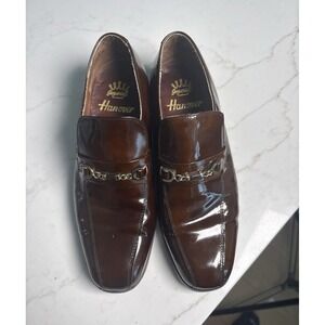 Hanover Imperial Men's Brown Leather Horsebit Loafer Dress Shoes 7.5 B